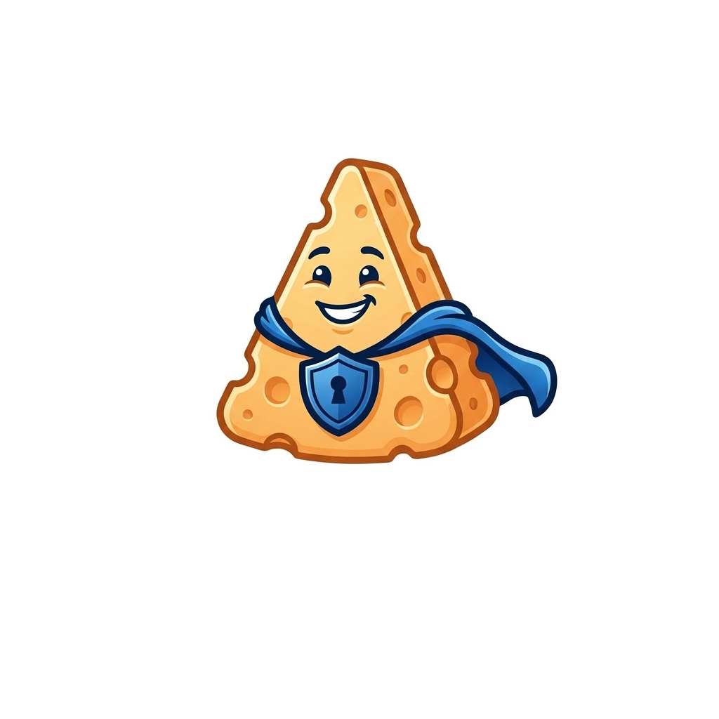 Маскот Cheese VPN — супергерой-сыр с дырками